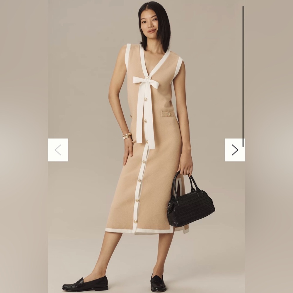 English Factory Tan and White Knit Top
